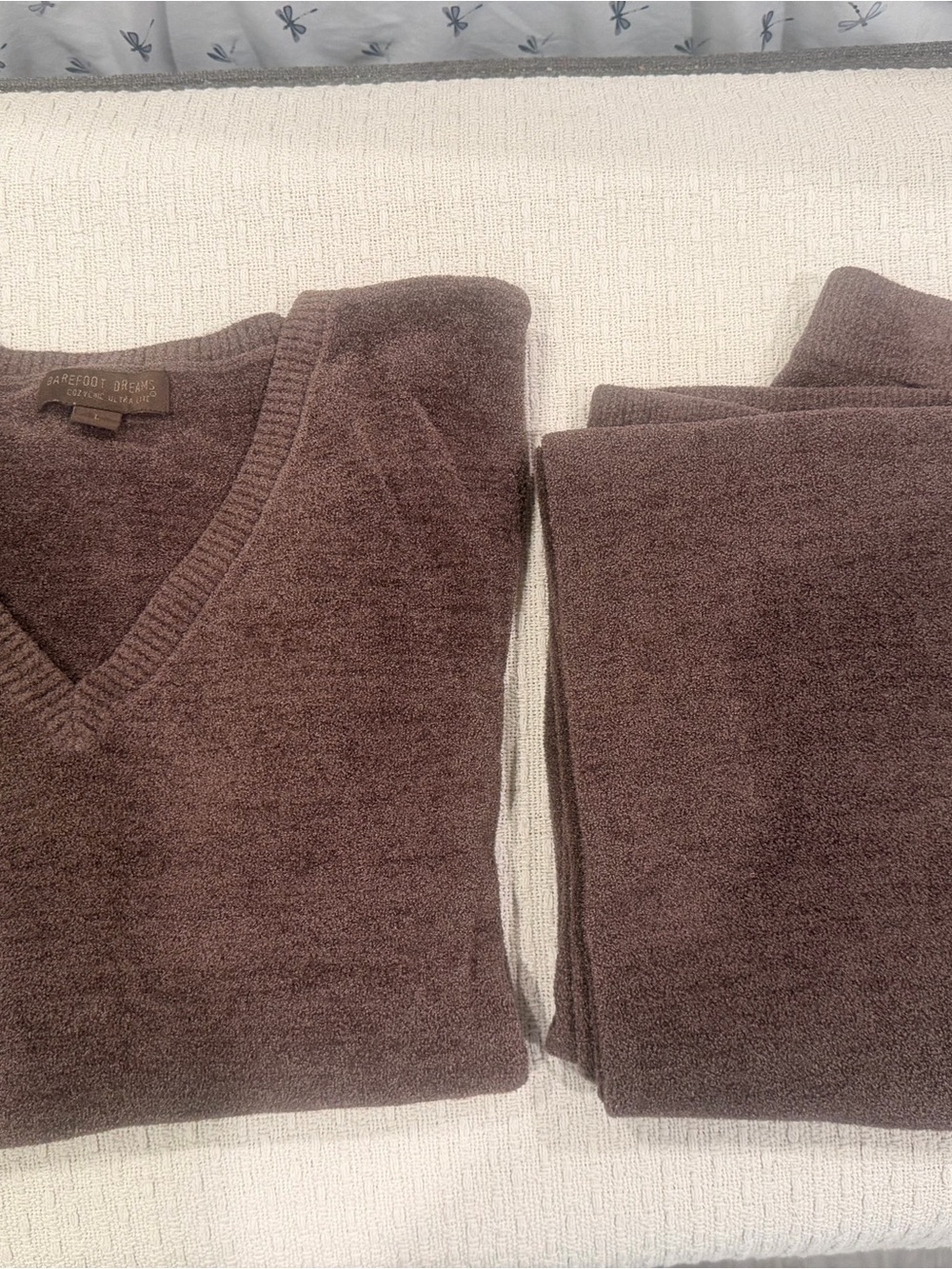 Barefoot Dreams Set: Wide Leg Pants and V-Neck Pullover - Cozy Chic Ultra Lite